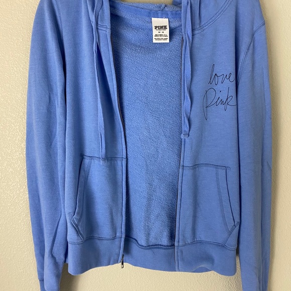 Light Blue VS Pink Zip Up Hoodie Jacket - Picture 8 of 9